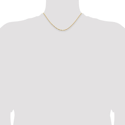 16 Inch 14K Yellow Gold 1.45mm Concave Box Chain Necklace