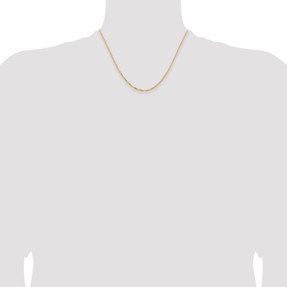 18 Inch 14K Yellow Gold 1.45mm Concave Box Chain Necklace
