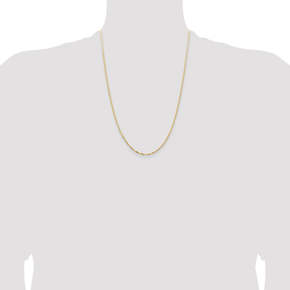 24 Inch 14K Yellow Gold 1.45mm Concave Box Chain Necklace