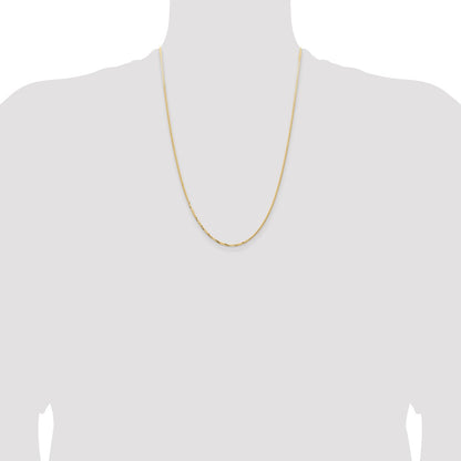 24 Inch 14K Yellow Gold 1.45mm Concave Box Chain Necklace