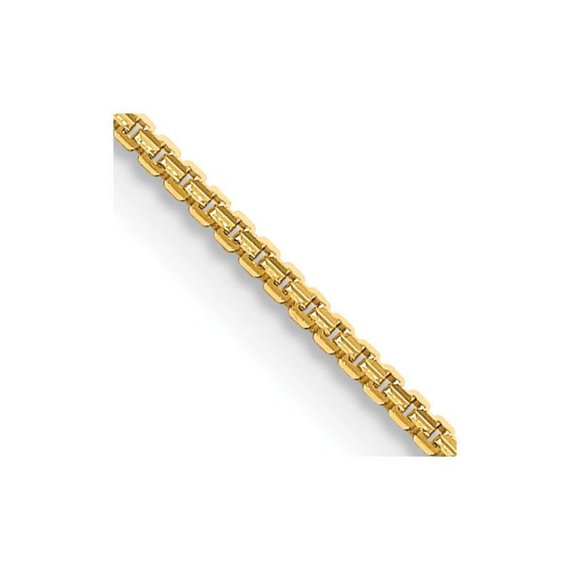 24 Inch 14K Yellow Gold 1.45mm Concave Box Chain Necklace
