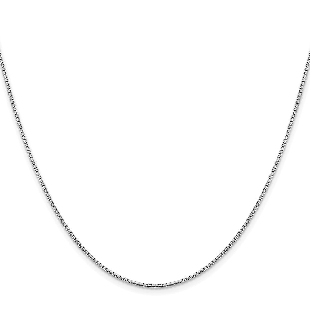 18 Inch 14K White Gold 1.45mm Concave Box Chain Necklace