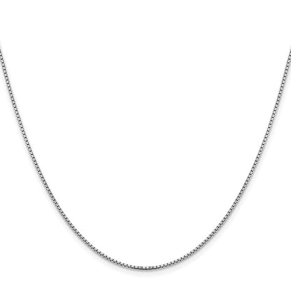 18 Inch 14K White Gold 1.45mm Concave Box Chain Necklace
