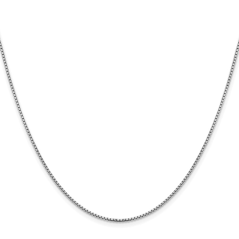 2 Inch 14K White Gold 1.45mm Concave Box Chain Necklace
