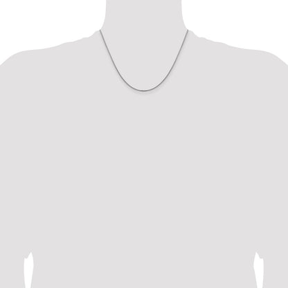 18 Inch 14K White Gold 1.45mm Concave Box Chain Necklace