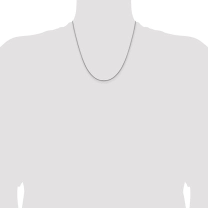 2 Inch 14K White Gold 1.45mm Concave Box Chain Necklace