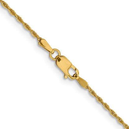 20 Inch 14K 1.3mm Loose Rope Chain Necklace