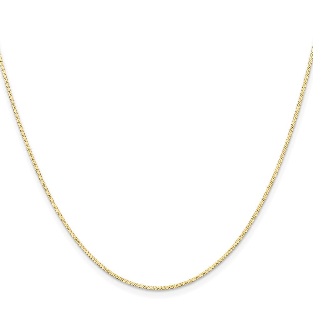 16 Inch 14K Yellow Gold 0.8mm Serpentine Chain Necklace