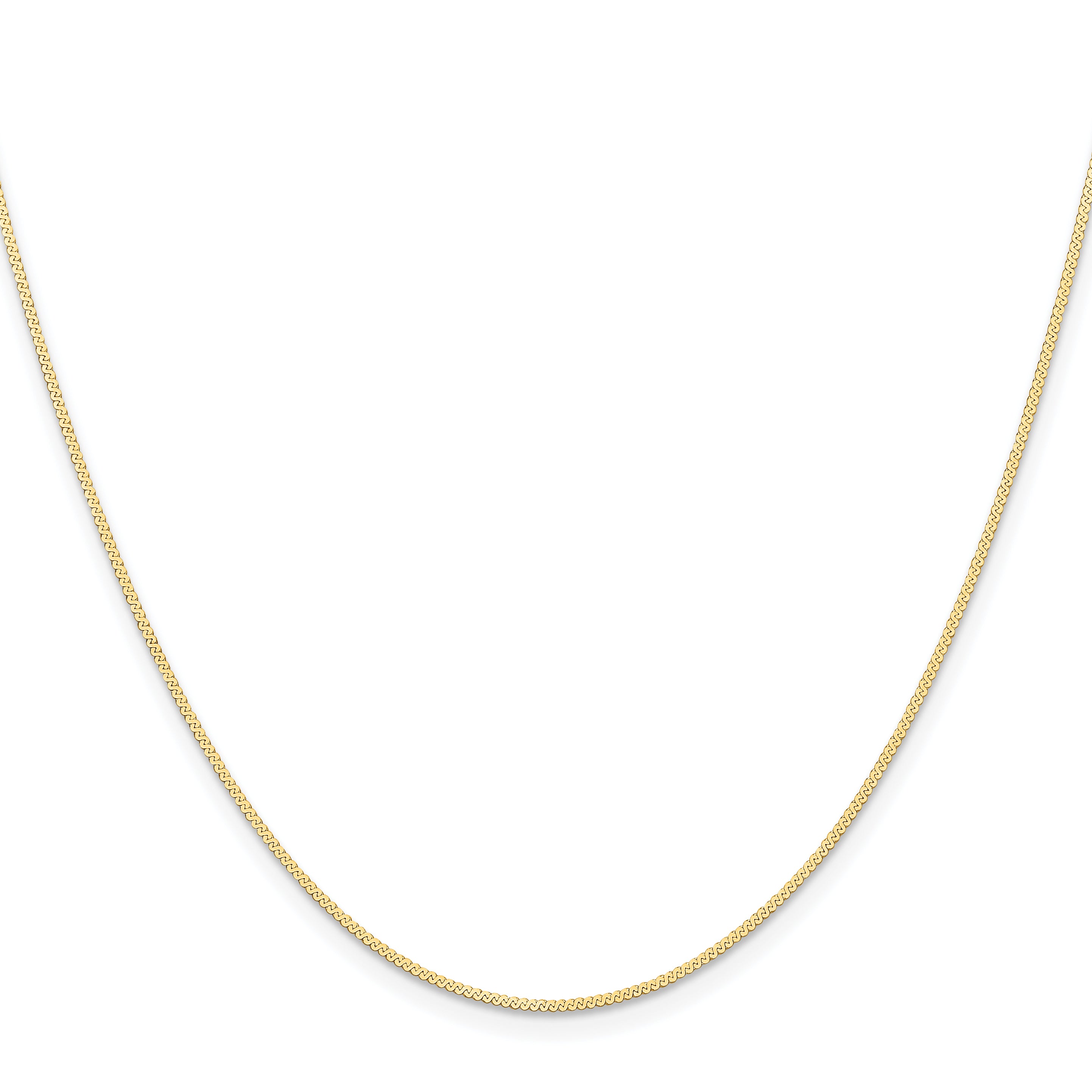 16 Inch 14K Yellow Gold 0.8mm Serpentine Chain Necklace