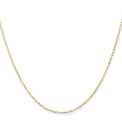16 Inch 14K Yellow Gold 0.8mm Serpentine Chain Necklace