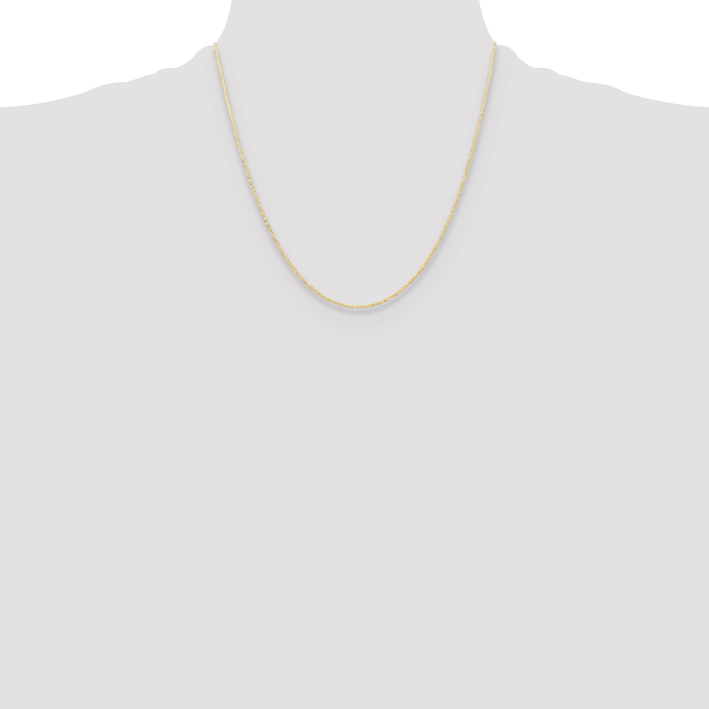 2 Inch 14K Yellow Gold 0.8mm Serpentine Chain Necklace