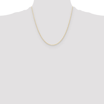 2 Inch 14K Yellow Gold 0.8mm Serpentine Chain Necklace