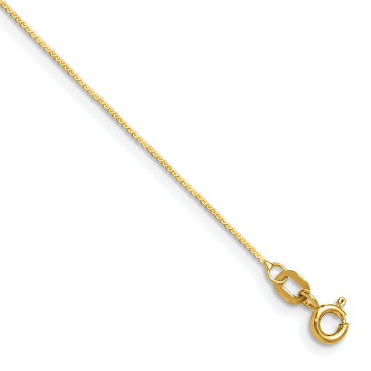 8 Inch 14K Yellow Gold 0.8mm Serpentine Chain Bracelet