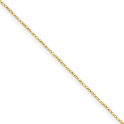 18 Inch 14K Yellow Gold 0.8mm Serpentine Chain Necklace