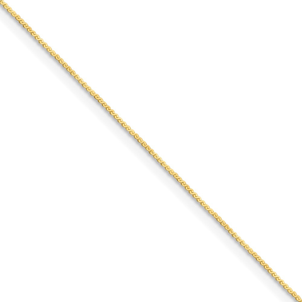 16 Inch 14K Yellow Gold 0.8mm Serpentine Chain Necklace