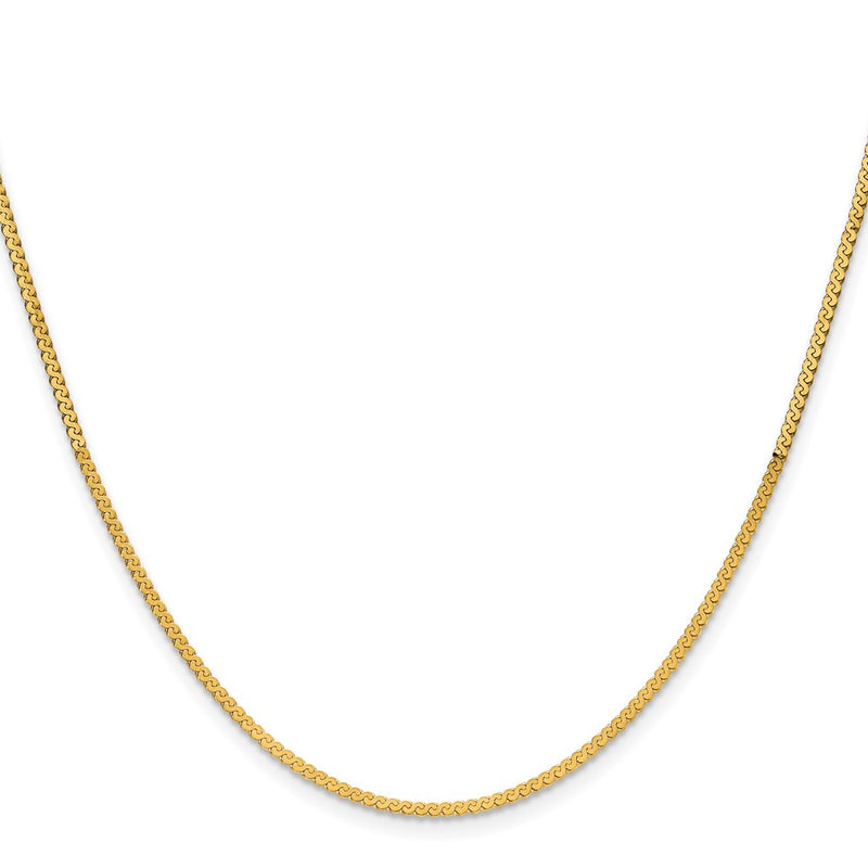 16 Inch 14K Yellow Gold 1.55mm Serpentine Chain Necklace