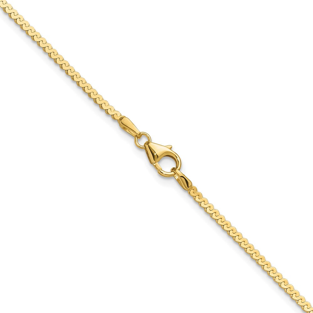 18 Inch 14K Yellow Gold 1.55mm Serpentine Chain Necklace