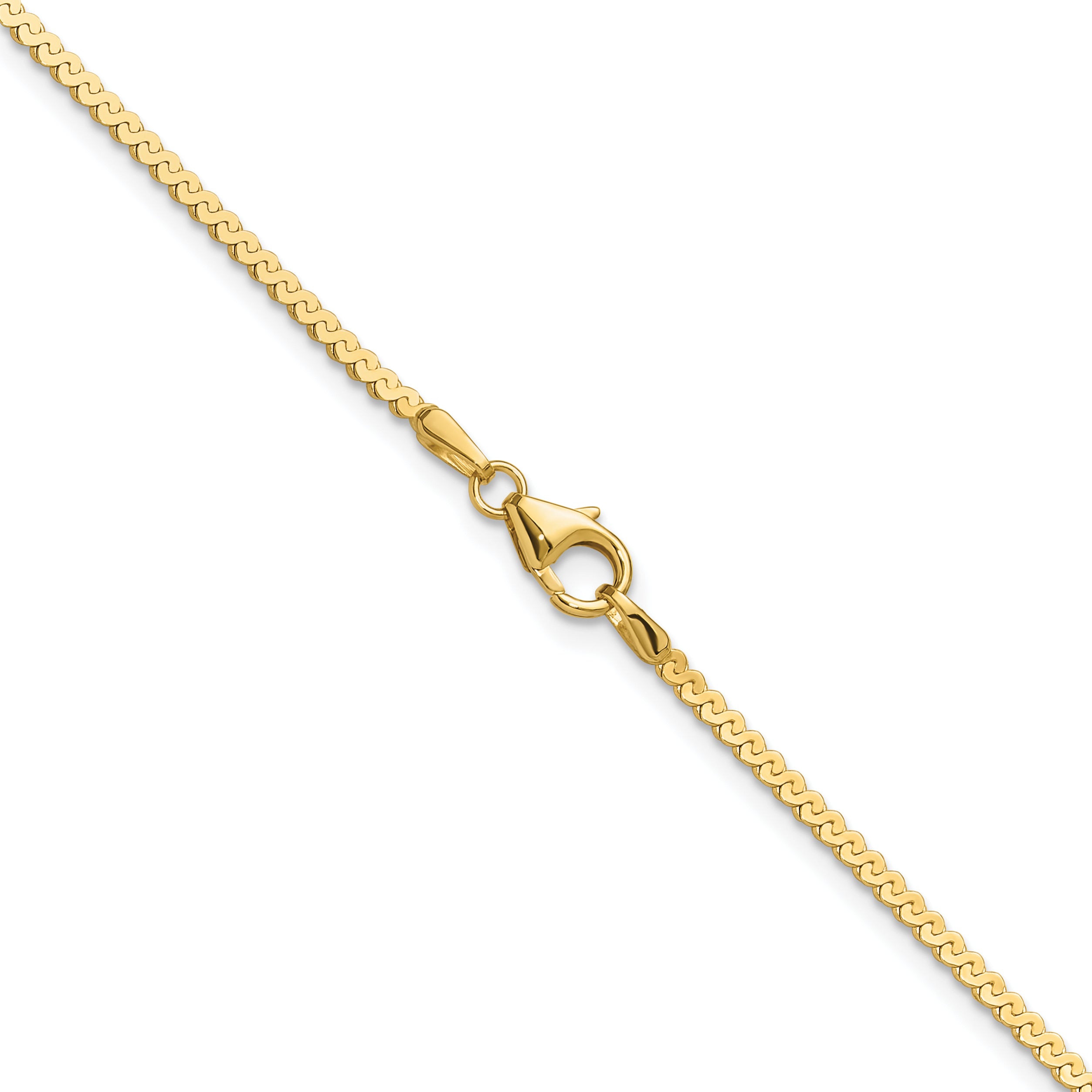 14K Yellow Gold 1.55mm Serpentine Chain