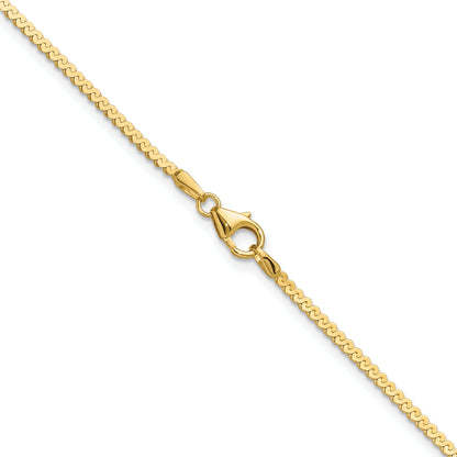 14K Yellow Gold 1.55mm Serpentine Chain