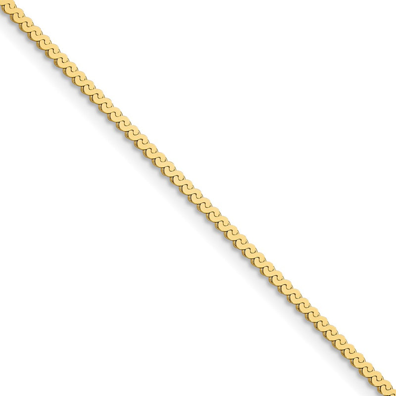 24 Inch 14K Yellow Gold 1.55mm Serpentine Chain Necklace