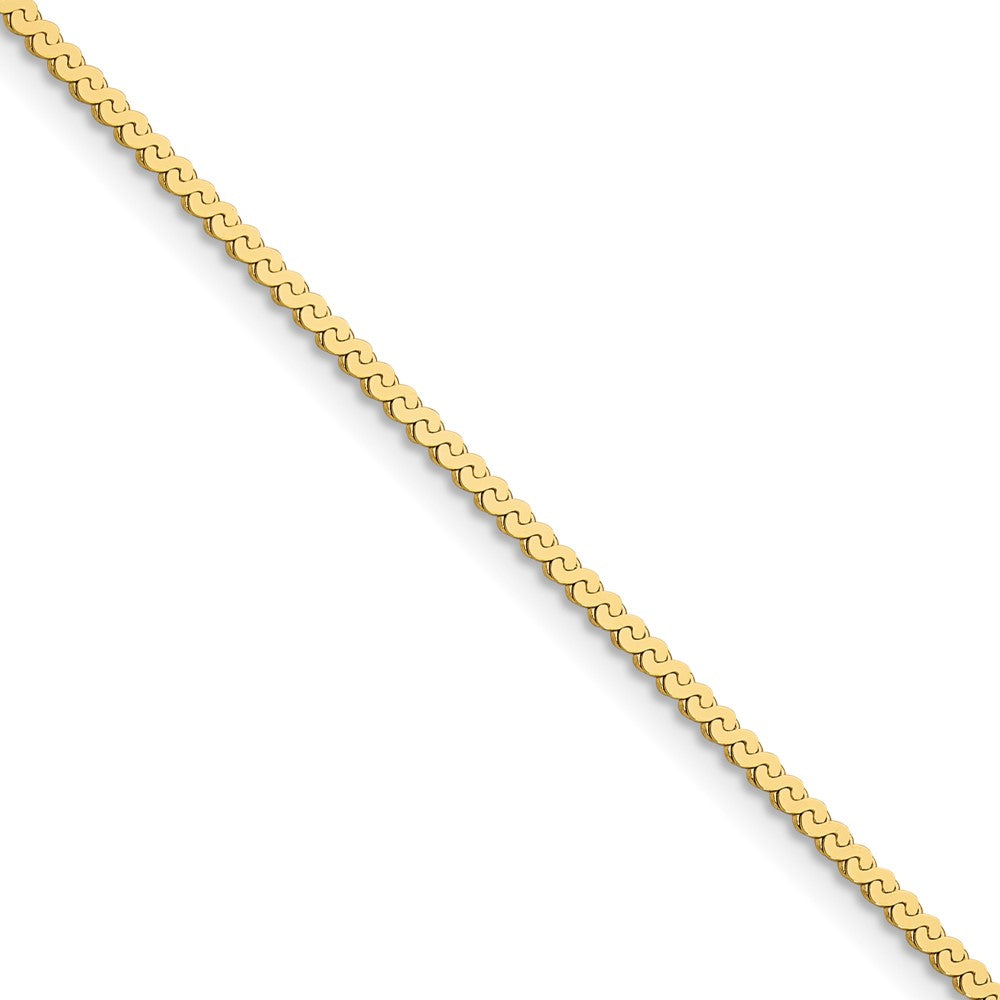 18 Inch 14K Yellow Gold 1.55mm Serpentine Chain Necklace