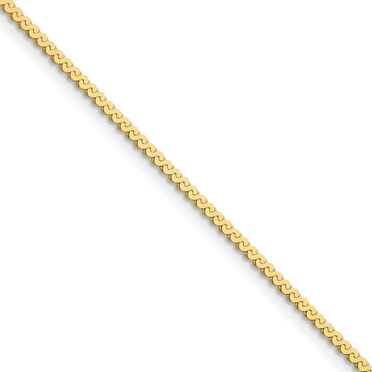 18 Inch 14K Yellow Gold 1.55mm Serpentine Chain Necklace