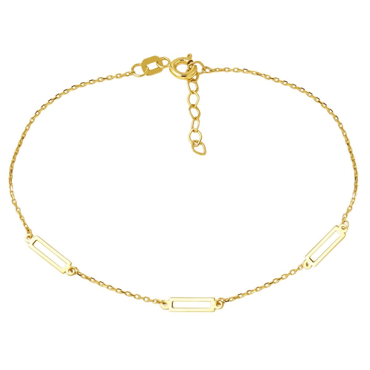 14K Yellow Gold Minimalist Paperclip Bracelet