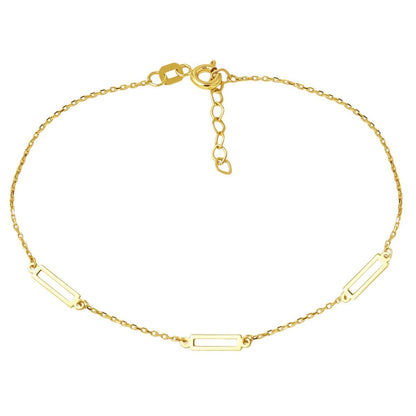 14K Yellow Gold Minimalist Paperclip Bracelet