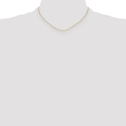 16 Inch 14K Yellow Gold 2.2mm Semi Solid Beveled D/C Paperclip Chain Necklace