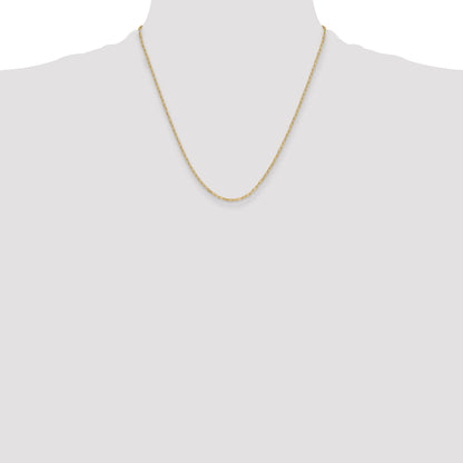 2 Inch 14K Yellow Gold 2.2mm Semi Solid Beveled D/C Paperclip Chain Necklace