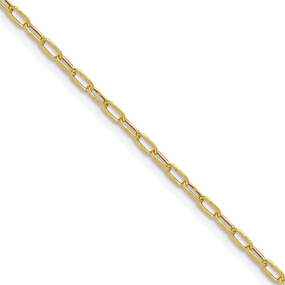 24 Inch 14K Yellow Gold 2.2mm Semi Solid Beveled D/C Paperclip Chain Necklace