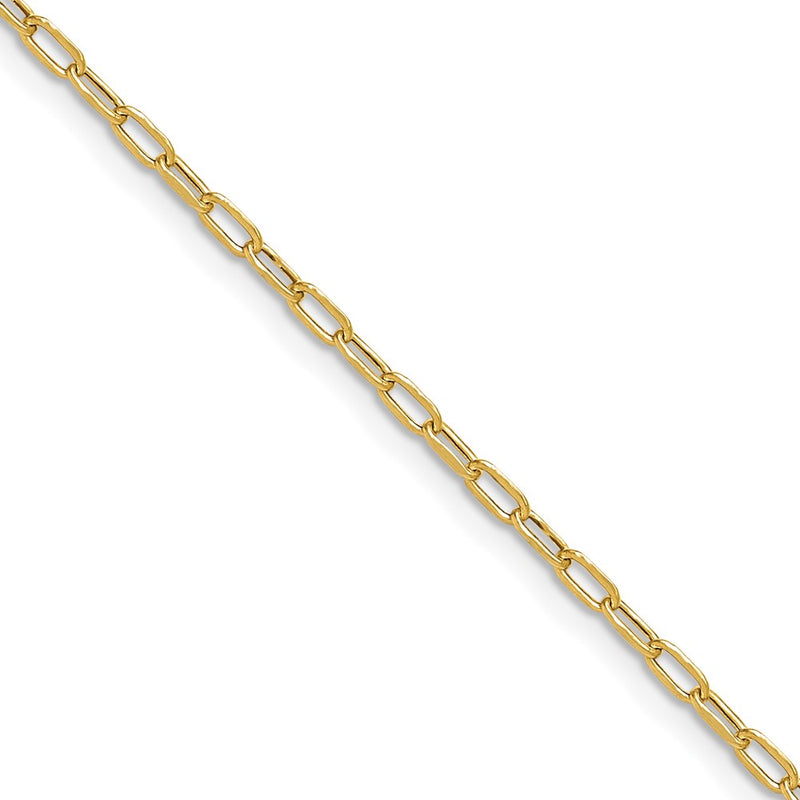 24 Inch 14K Yellow Gold 2.2mm Semi Solid Beveled D/C Paperclip Chain Necklace