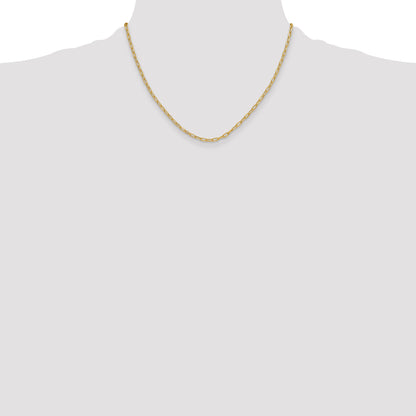 18 Inch 14K Yellow Gold 3.0mm Semi Solid Beveled D/C Paperclip Chain Necklace