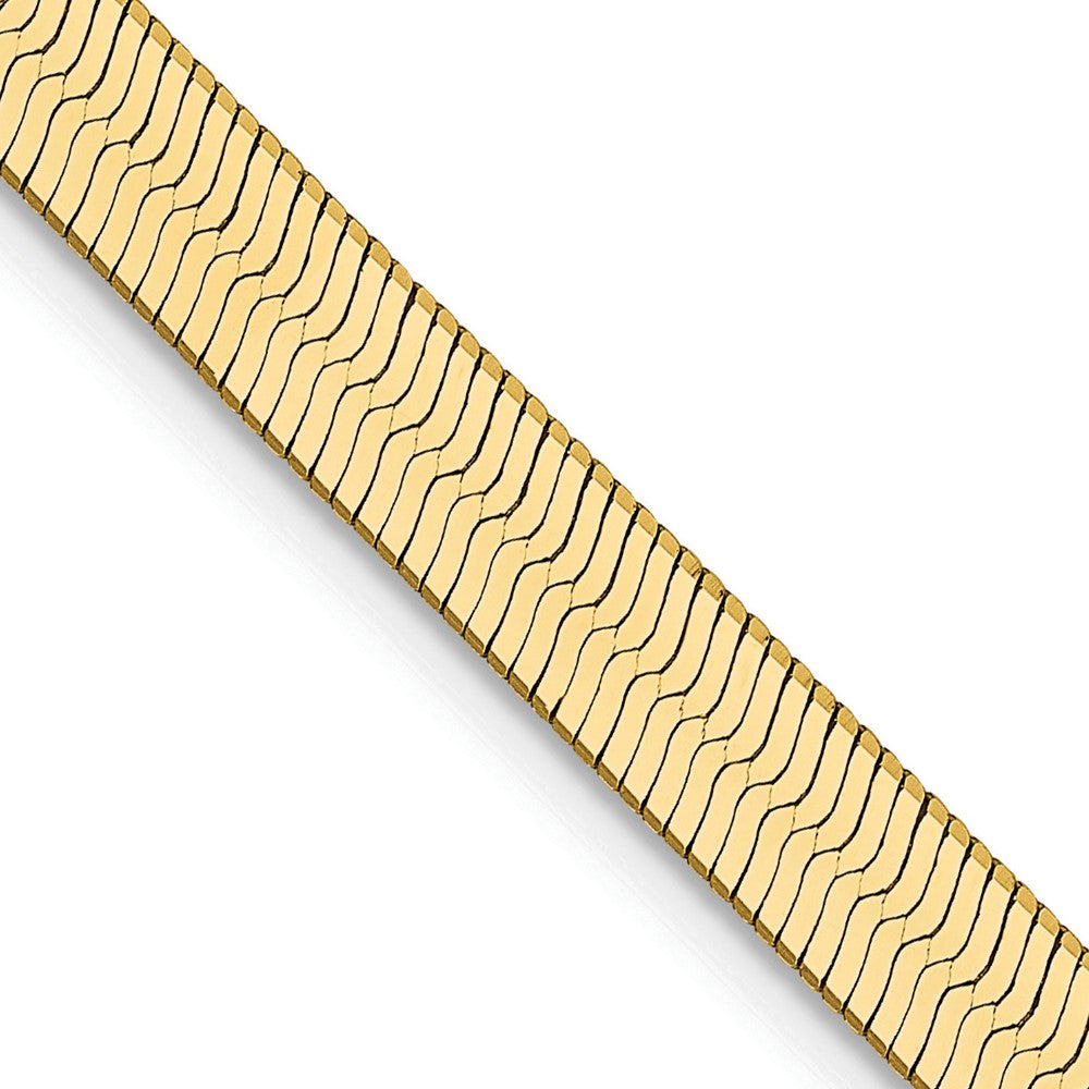 18 Inch 14K Yellow Gold 4mm Silky Herringbone Chain Necklace