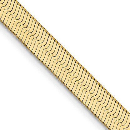 18 Inch 14K Yellow Gold 4mm Silky Herringbone Chain Necklace