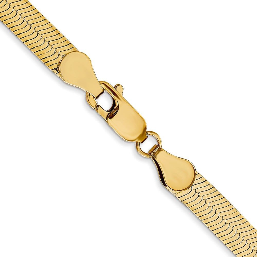 24 Inch 14K Yellow Gold 5mm Silky Herringbone Chain Necklace