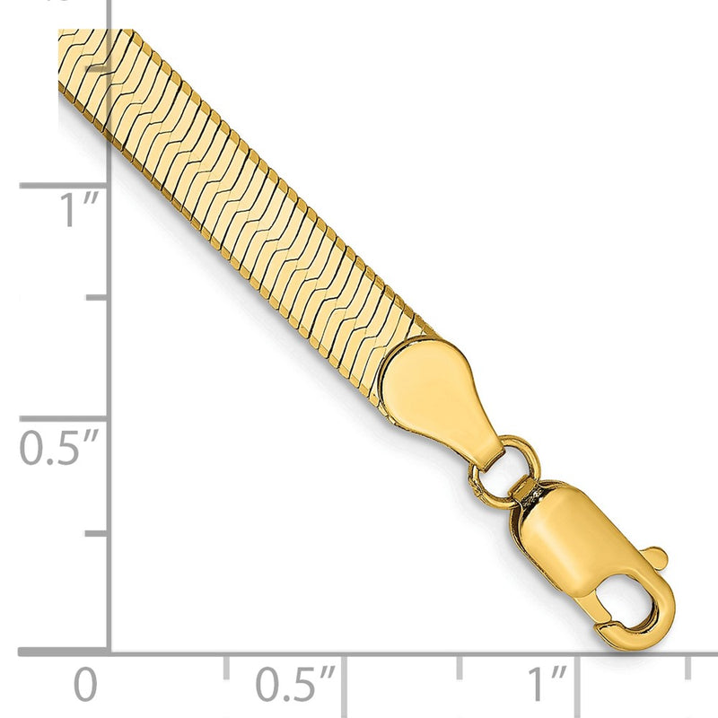 8 Inch 14K Yellow Gold 5mm Silky Herringbone Chain Bracelet