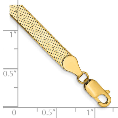 7 Inch 14K Yellow Gold 5mm Silky Herringbone Chain Bracelet
