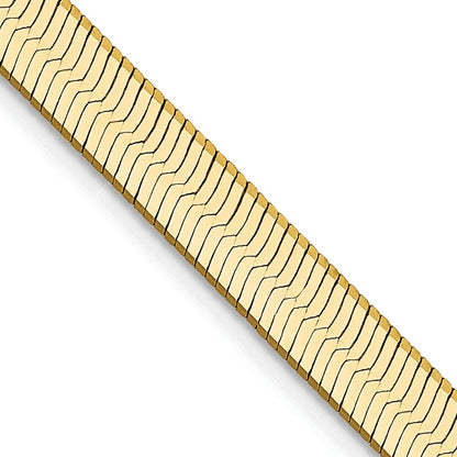 24 Inch 14K Yellow Gold 5mm Silky Herringbone Chain Necklace