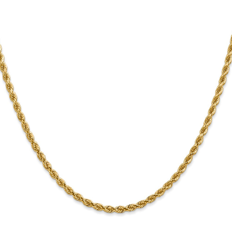 3 Inch 14K White Gold 2.75mm Diamond Cut Rope Chain Necklace