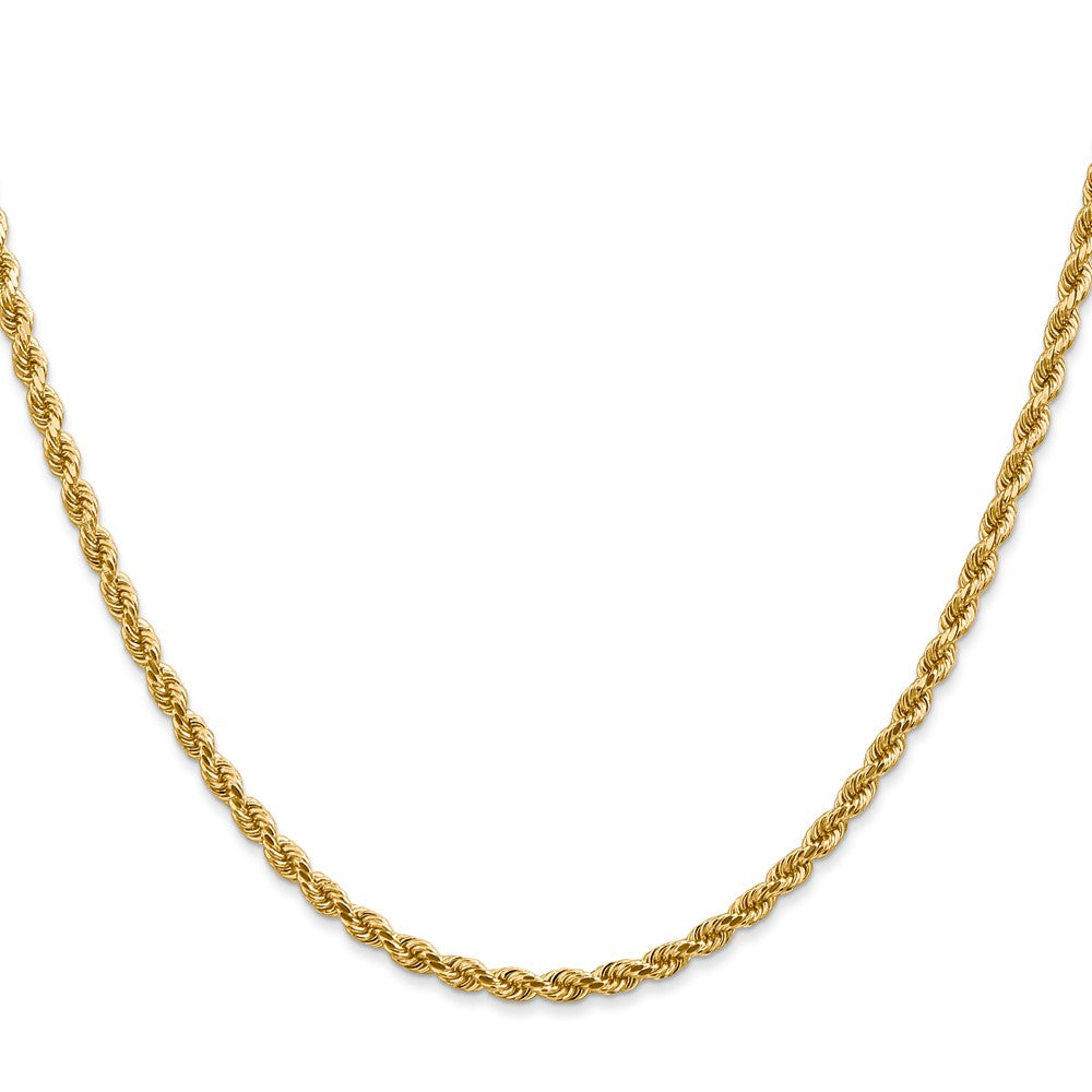 2 Inch 14K White Gold 2.75mm Diamond Cut Rope Chain Necklace