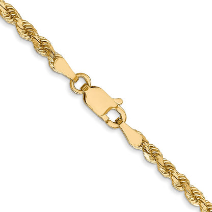 2 Inch 14K White Gold 2.75mm Diamond Cut Rope Chain Necklace