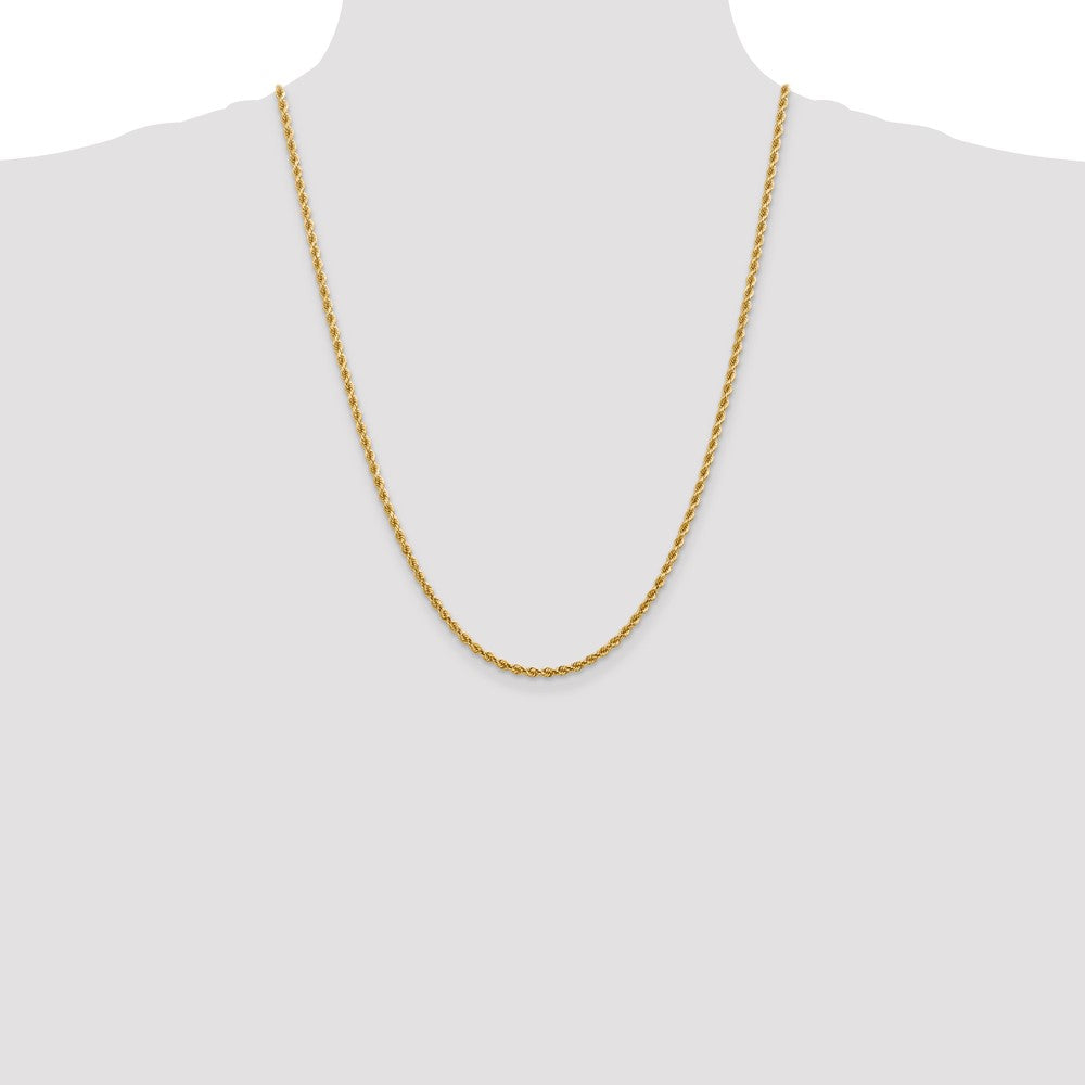 24 Inch 14K White Gold 2.75mm Diamond Cut Rope Chain Necklace
