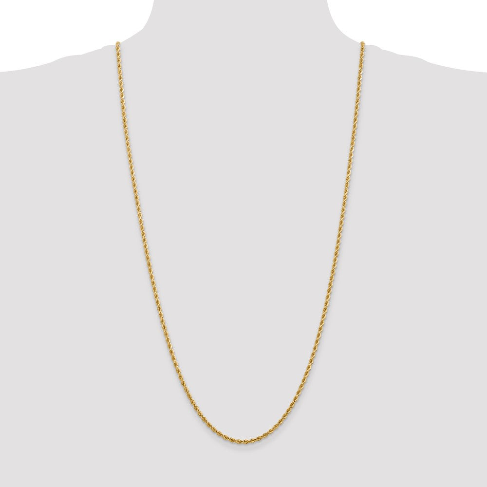 3 Inch 14K White Gold 2.75mm Diamond Cut Rope Chain Necklace