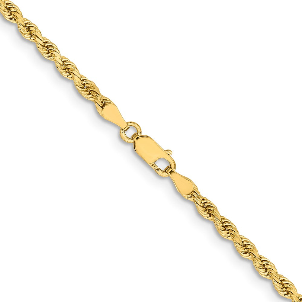 2 Inch 14K White Gold 3.25mm Diamond Cut Rope Chain Necklace
