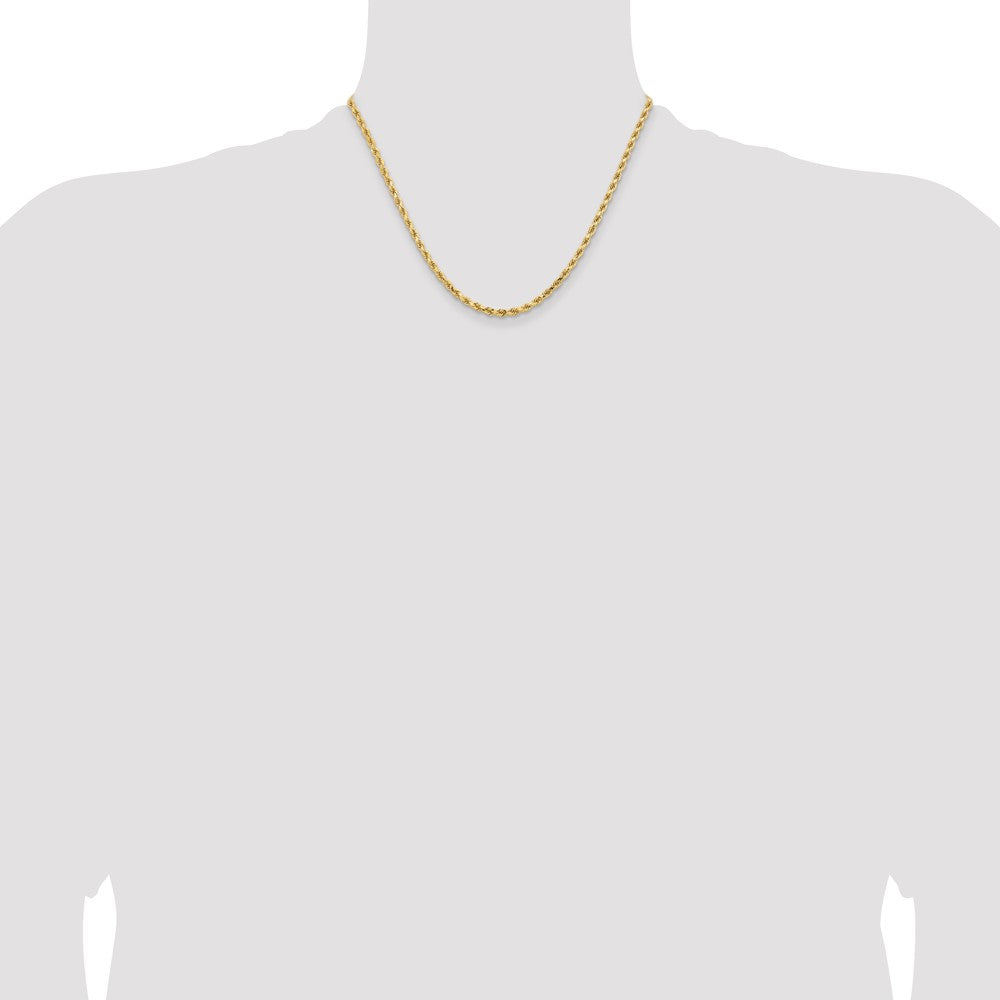 18 Inch 14K White Gold 3.25mm Diamond Cut Rope Chain Necklace