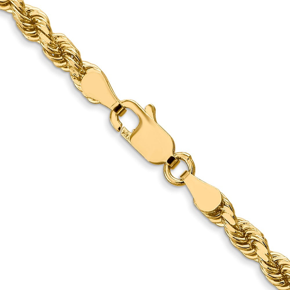 24 Inch 14K White Gold 3.5mm Diamond Cut Rope Chain Necklace