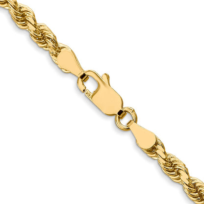 24 Inch 14K White Gold 3.5mm Diamond Cut Rope Chain Necklace