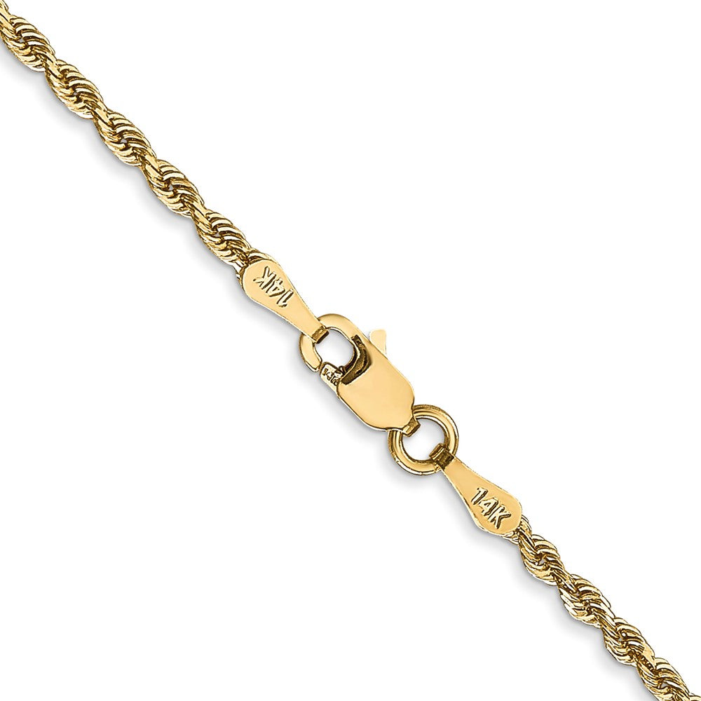 24 Inch 14K Yellow Gold 2.00mm Diamond Cut Lightweight Rope Chain Necklace