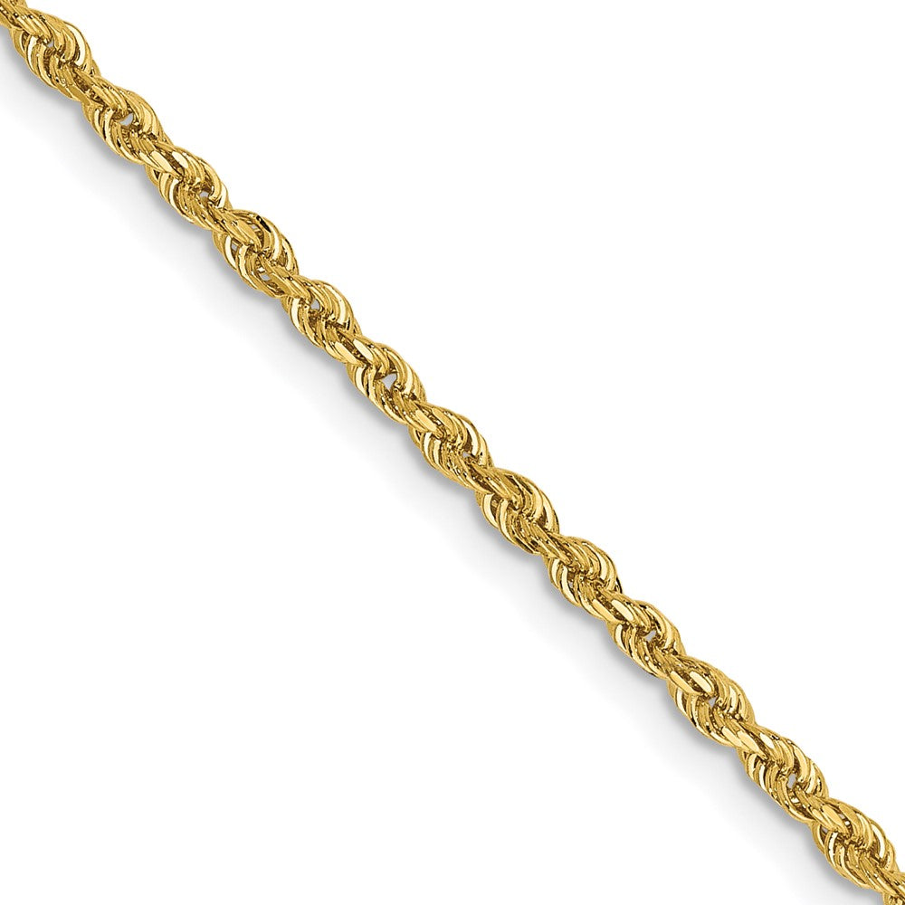 16 Inch 14K Yellow Gold 2.00mm Diamond Cut Lightweight Rope Chain Necklace